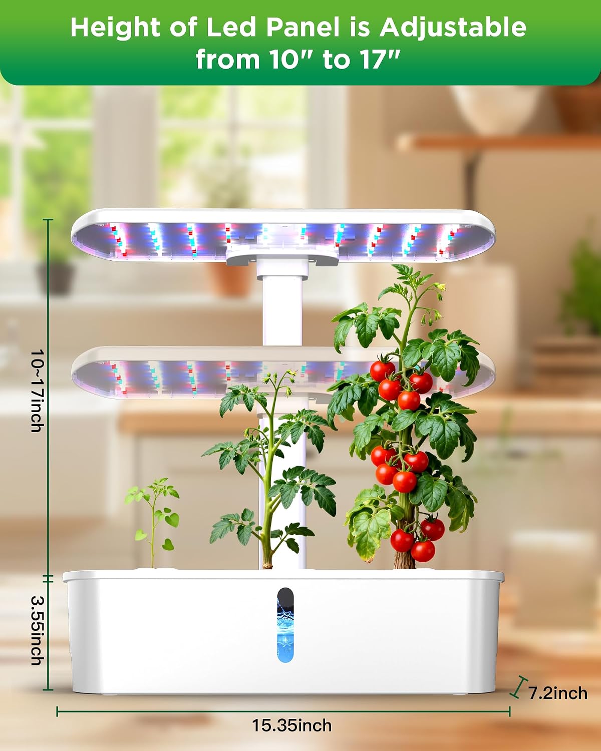 Smart Hydroponics Growing System Kit,12 Pods Indoor Herb Garden with 24W LED Grow Light Planting Adjustable Height Up