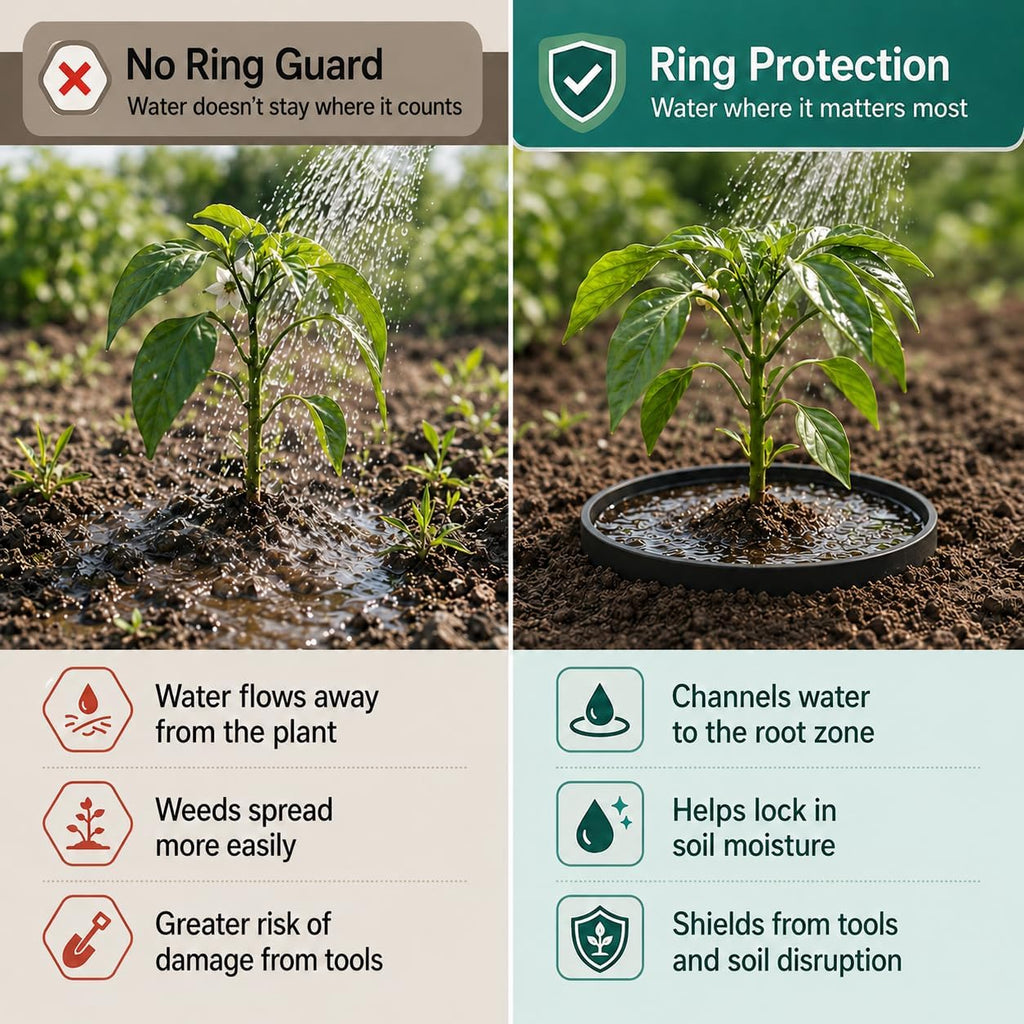24 Pcs Adjustable Planting Grow Rings, Interlocking Garden Plant Rings, Spliceable Plant Circle Rings for Deep