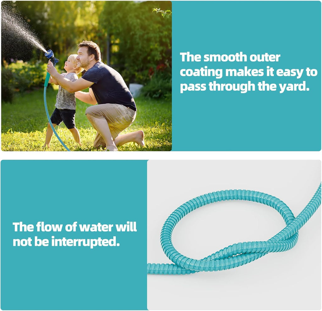 SPECILITE 25ft 304 Stainless Steel Garden Hose Metal, Heavy Duty Water Pipe with Nozzles for Yard, Outdoor - Flexible