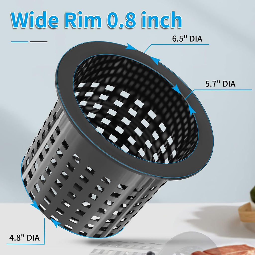 6 Inch Net Cups (12 Pack), Net Pots for Hydroponics, Orchids Mesh Baskets Pots Heavy Duty Hydroponics Supplies with