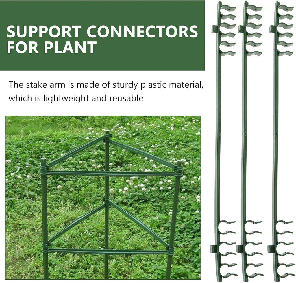 50PCS Stake Arms for Tomato Cage, 11.8 Inches Garden Stake Connectors, Expandable Trellis Connectors for 11mm Diameter