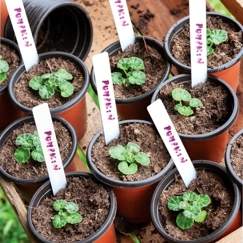 LWWTBS 4" Plastic Plant Nursery Pots 200 Pcs with 200 Labels