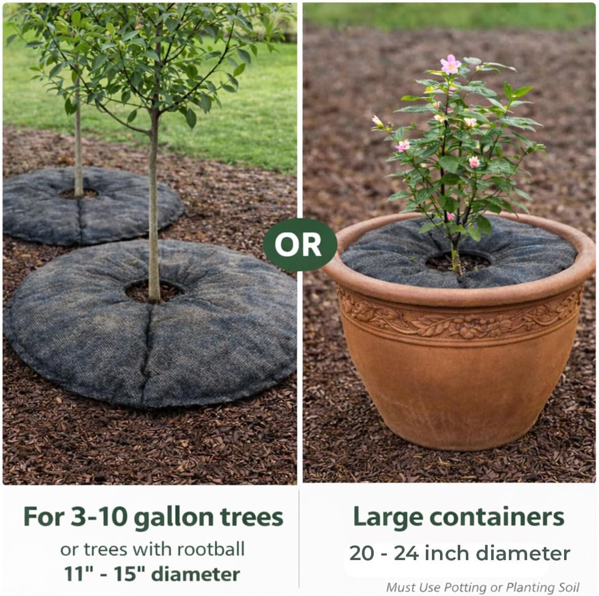 SteadySpring® 24" Smart 30+Day Tree Watering Mat - AUTO Refills with RAIN and Slow Releases As Plant Needs - for Root