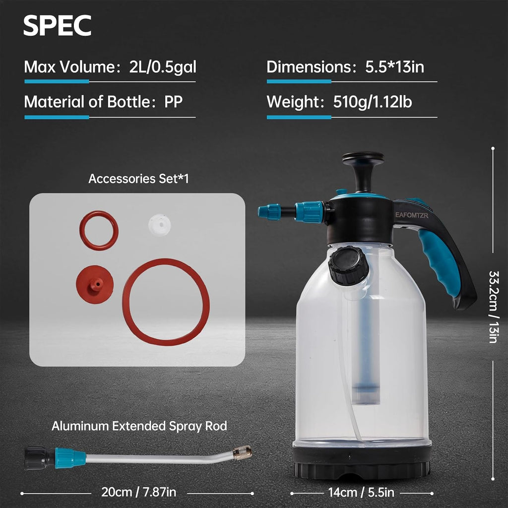 70oz Sprayer Bottle, 0.5gal Pump Sprayer for Flowers, Potted Plant, Handheld Water Bottle with Easy Refill Side Port