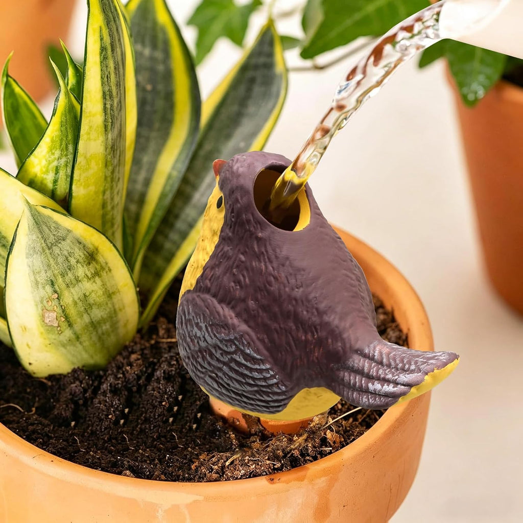 Plant Terracotta Self Watering Globes, Handmade Clay 4 Pack for Vacation | Bird-shaped handmade clay. Holds 3.2oz