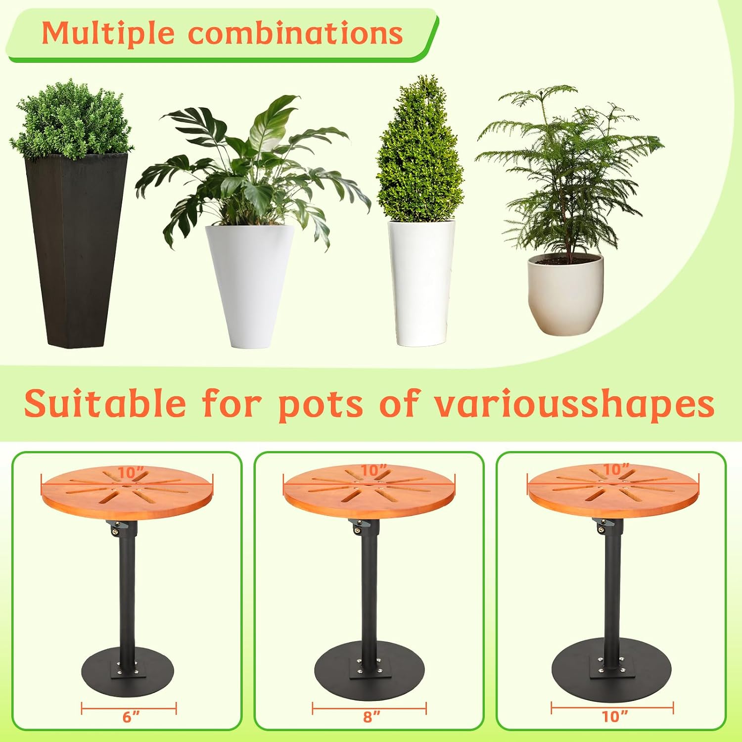 Adjustable Plant Risers for Inside Pots,12-21"Planter Inserts for Large Pot | Adjustable Plant Risers Fill Bottom of