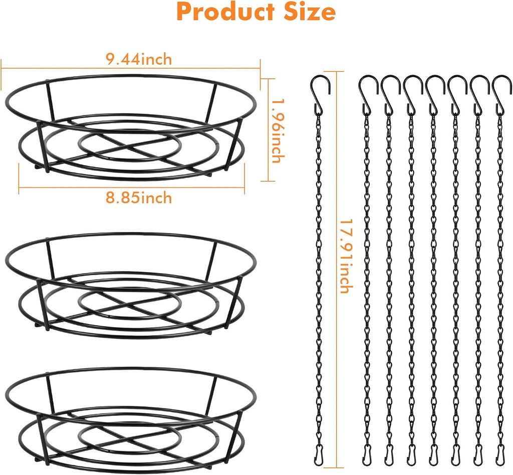 PeoMev 3pc Adjustable Planter Insert 12-18" Plant Risers for Inside Pots | Stainless Steel Lift Kit Planter Insert with