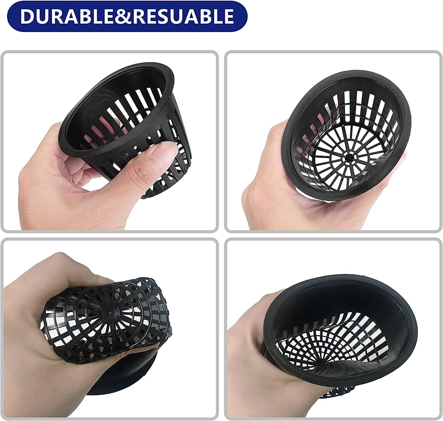 Mesh Net Cup 6 Inch 16-Pack Heavy Duty Nursery Pot Garden Pots for Plants Hydroponics Supplies Net Pots
