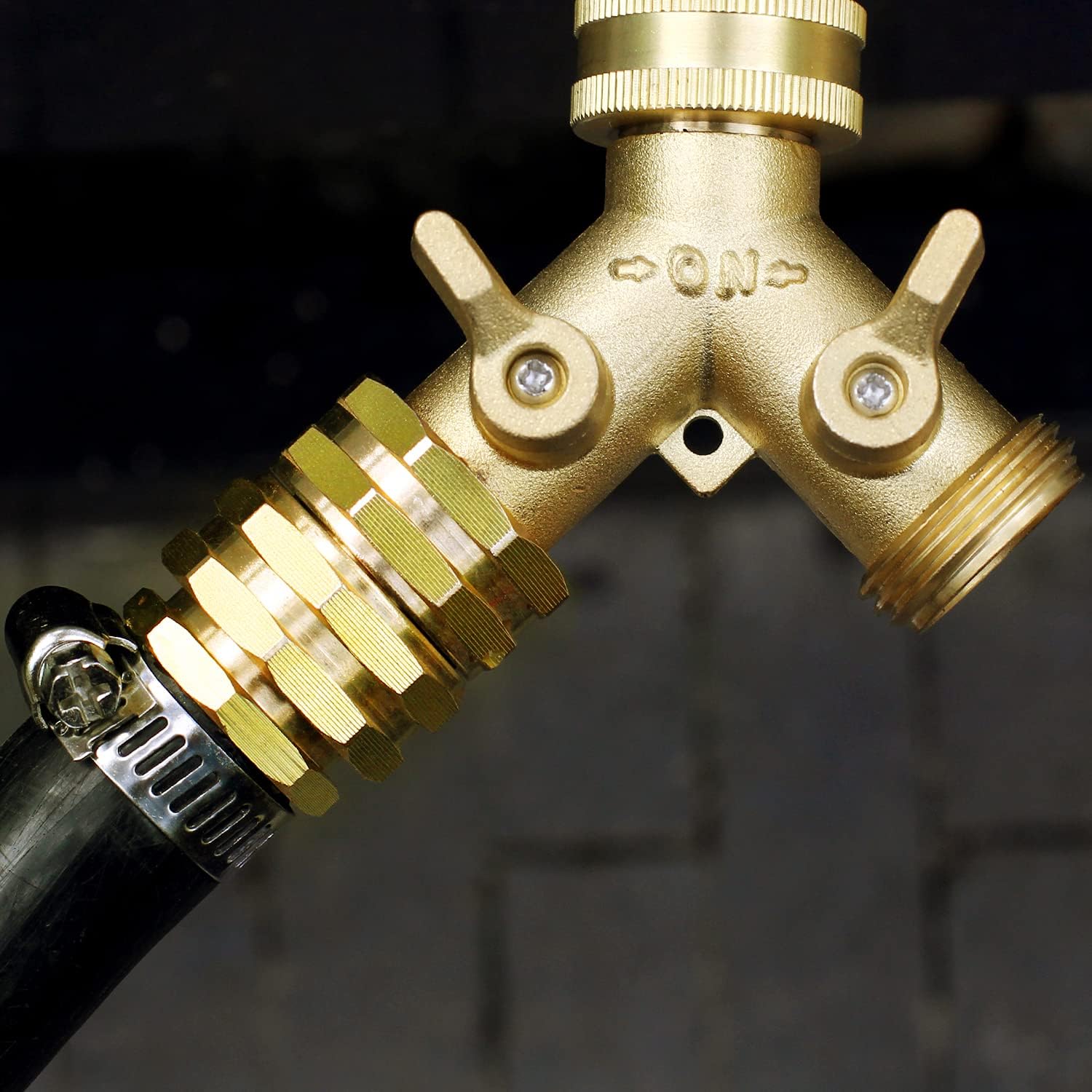 Solid brass Garden Hose Fittings Connectors Adapter Heavy Duty Brass Repair Male, Female faucet leader coupler dual