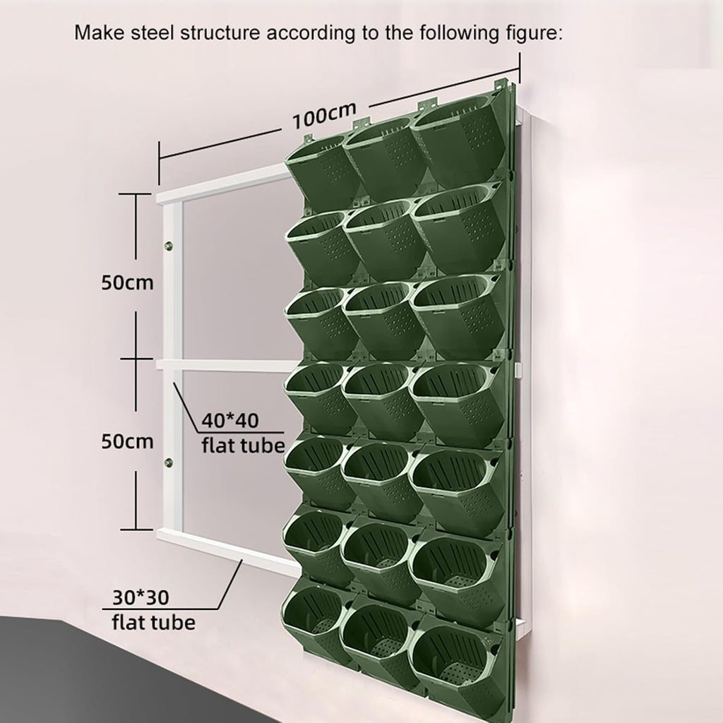 36 Pockets Self Watering Wall Mounted Vertical Planter, Wall Planter Indoor Vertical Living Green Plant Wall Easy