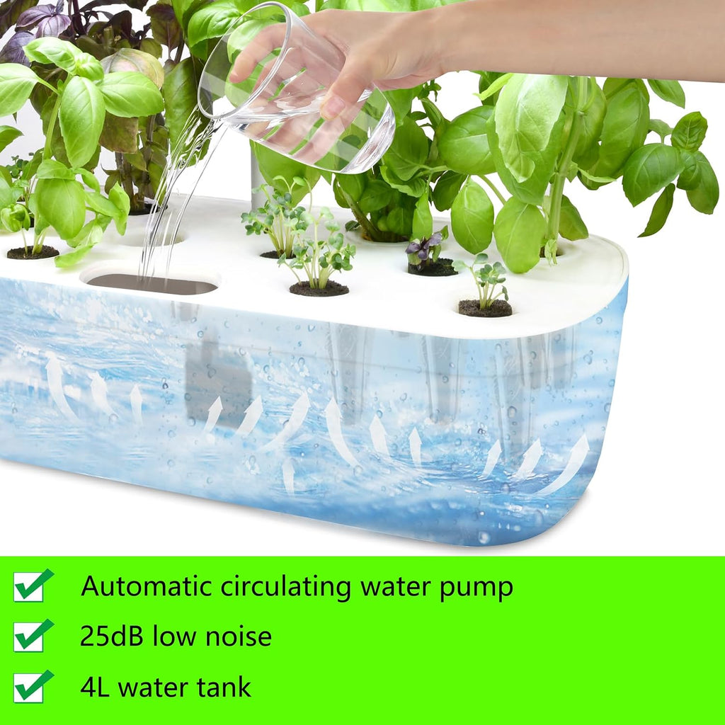 Hydroponics Growing System Kit 12 Pods Indoor Herb Garden with Grow Light | Hydrophonic Planter with Automatic Timer