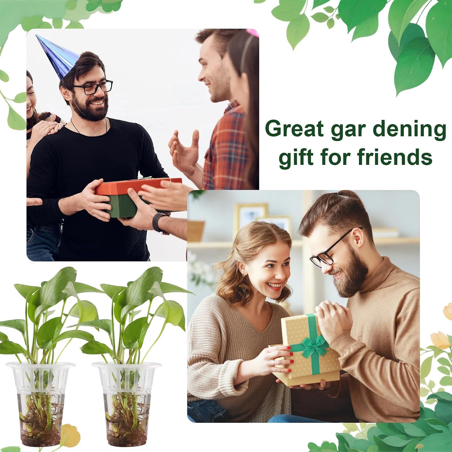 50 Pack Plastic Nursery Pots for Plants Terrarium Plant Propagation Station Tabletop Planting Vase with Hydroponic