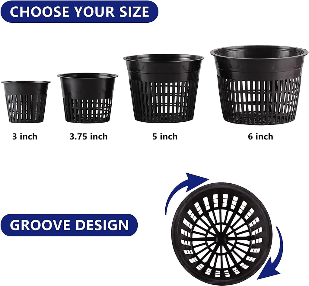 Mesh Net Cup 6 Inch 16-Pack Heavy Duty Nursery Pot Garden Pots for Plants Hydroponics Supplies Net Pots
