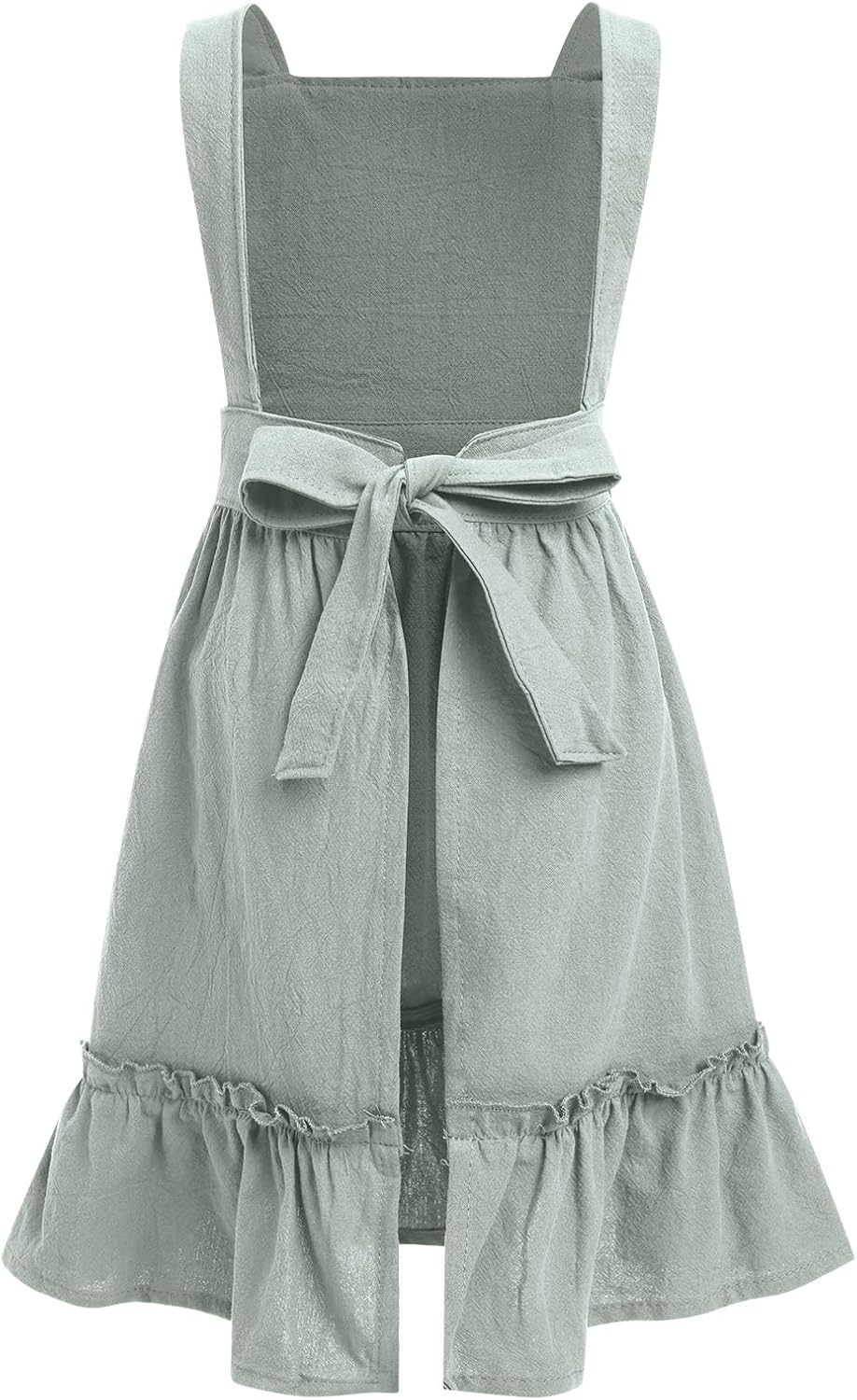 Kids Aprons for Cooking Cotton Linen Children Baking Kitchen Gardening Painting Apron Pinafore Dress with Pockets