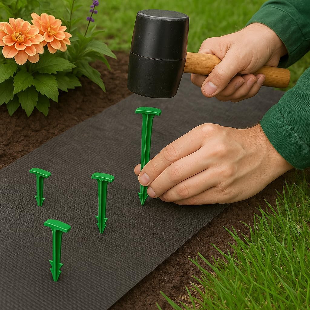 4-Inch Biodegradable Stakes, Pack of 500 - Superior Holding Power Stakes, Sod Staples for Weed Fabric, Eco-Friendly