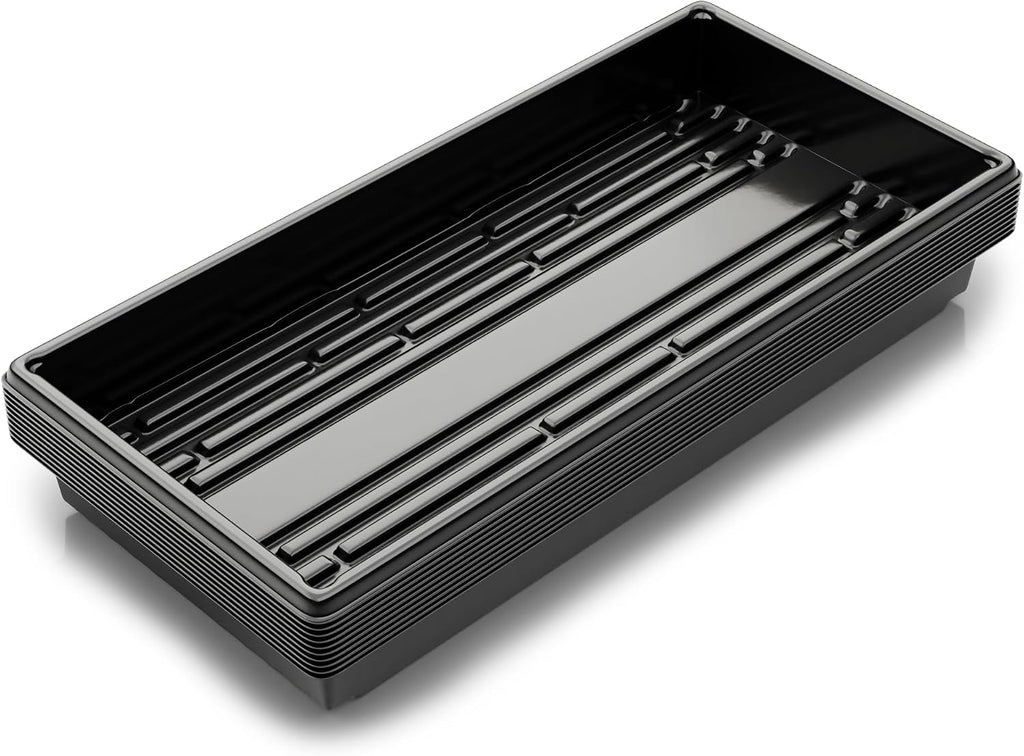 10x20 Inch Black Plastic 10 Pack Plant Propagation Tray No Holes | Growing Trays For Garden, Planting, Seedling, Soil &