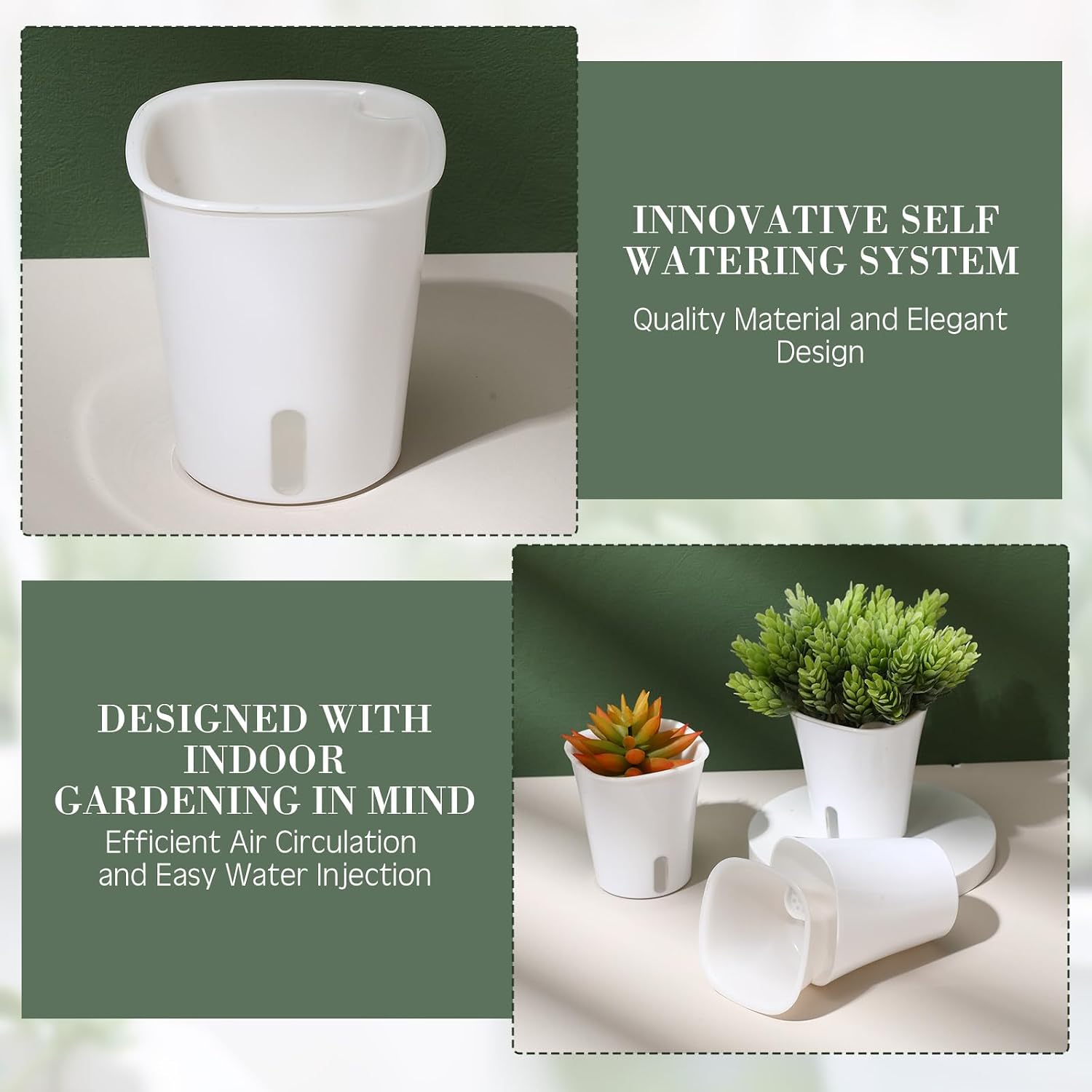 20 Pcs 3 Inch Self Watering Planters with Water Level Indicator