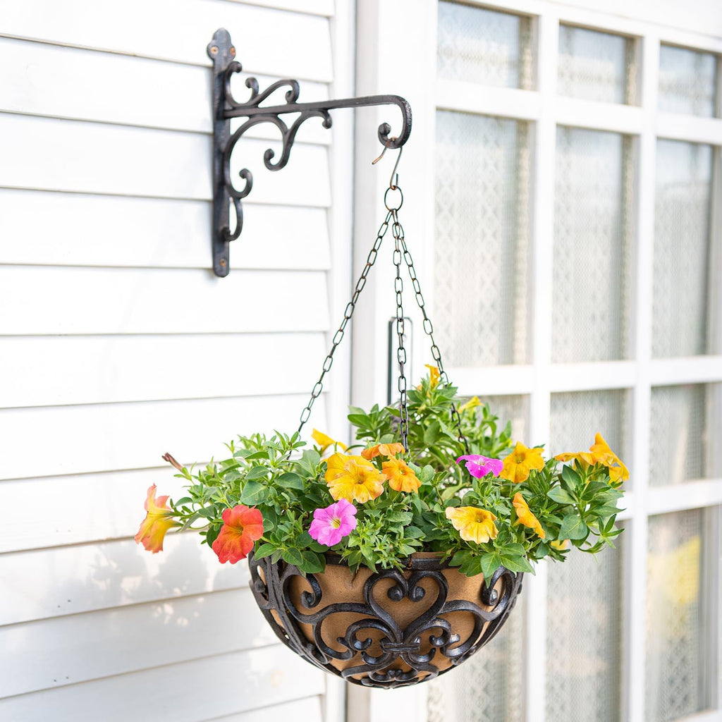 Sungmor Cast Iron Wall Hook Plant Hangers - 2PC Black | Home & Garden Heavy Duty Hanging Bracket Plant Hooks - Hanging