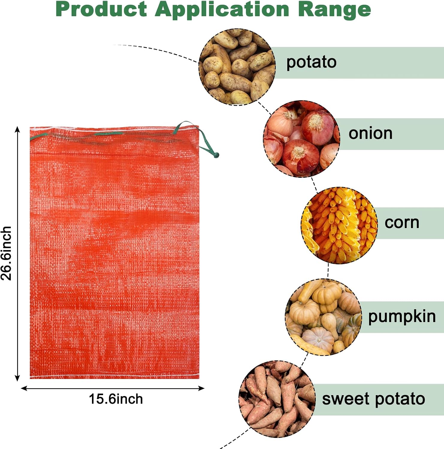 50 Pack 36lb Mesh Onion Bags Reusable Produce Storage Fruit Vegetable Storage Bags with Drawstring for Onions Potatoes