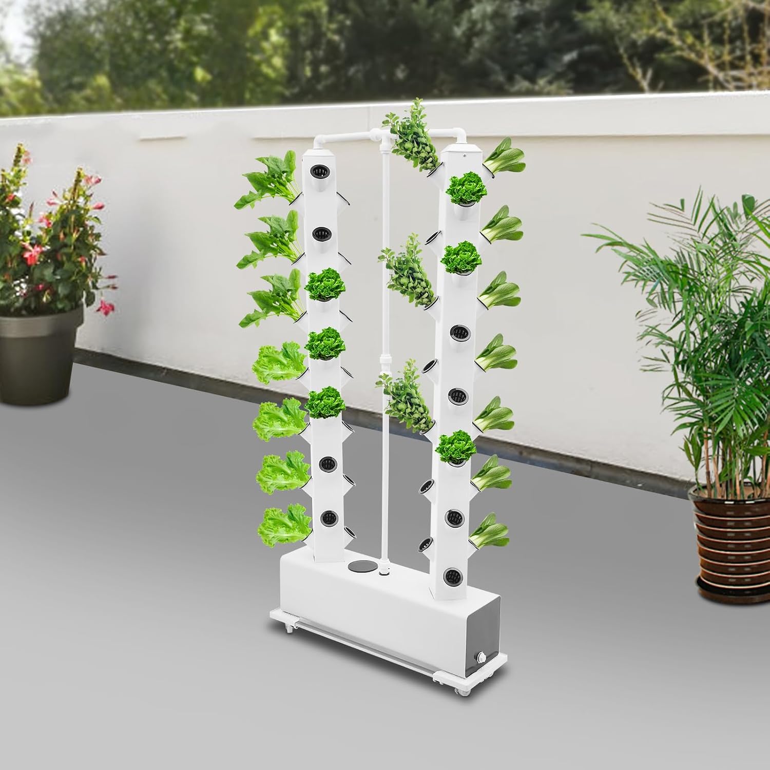Hydroponic Growing Kit, Vertical Vegetable Planter Tower Hydroponic Germination Tower with 56 Planting Holes and 4