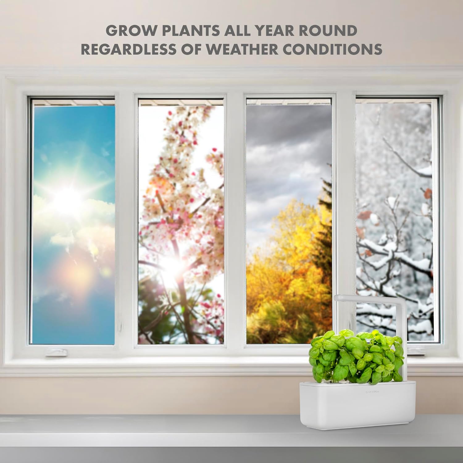 Click & Grow Indoor Herb Garden Kit with Grow Light | Smart Garden for Home Kitchen Windowsill | Easier Than