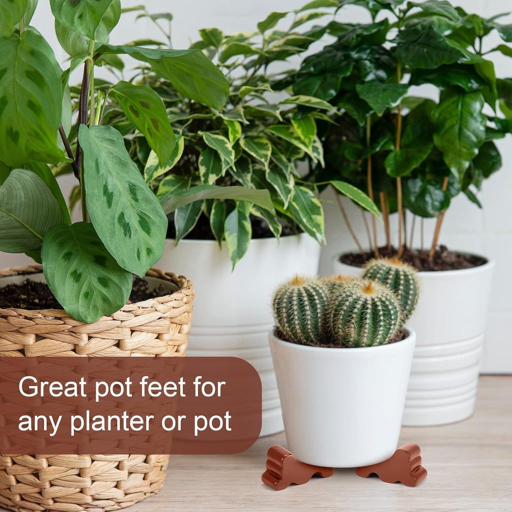 Kigeli 6 Pcs Resin Garden Pot Feet for Outdoor Planters 3 Inch Long 1.5 Inch Tall Flower Handmade Elevator Plant Feet
