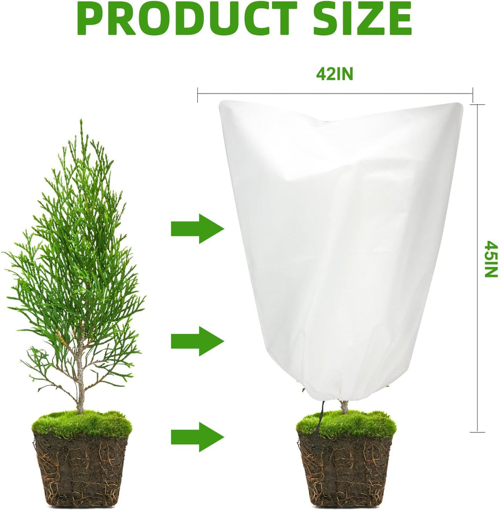 3 Packs Plant Covers Freeze Protection, 42" x 45" 2.25 oz Frost Cloth Plant Freeze Protection Tree Jacket Cover for