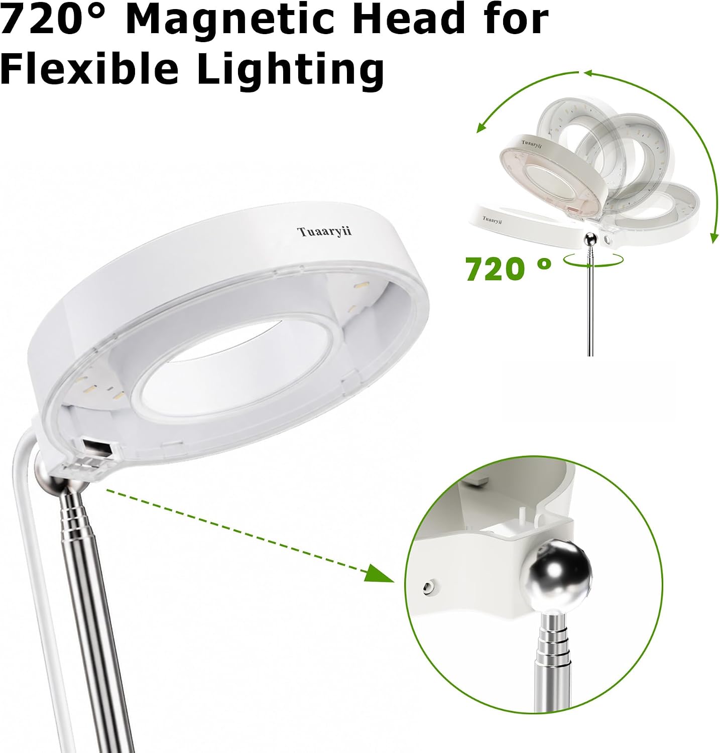Tuaaryii Grow Lights for Indoor Plants - Plant Grow Lights Indoor, with 3/6/9 Auto On/Off Timer and 4-Level Brightness