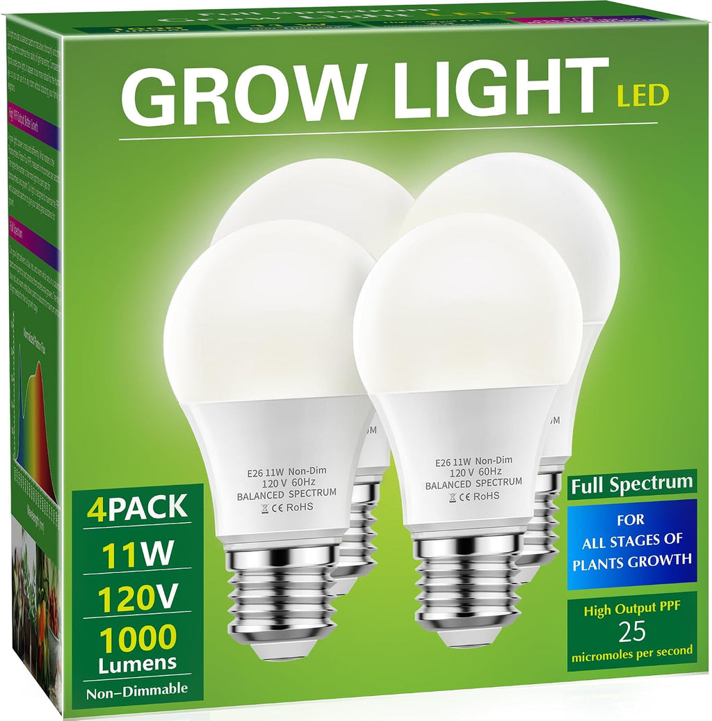 Briignite Grow Light Bulbs, Full Spectrum Grow Light Bulb, LED Grow Light