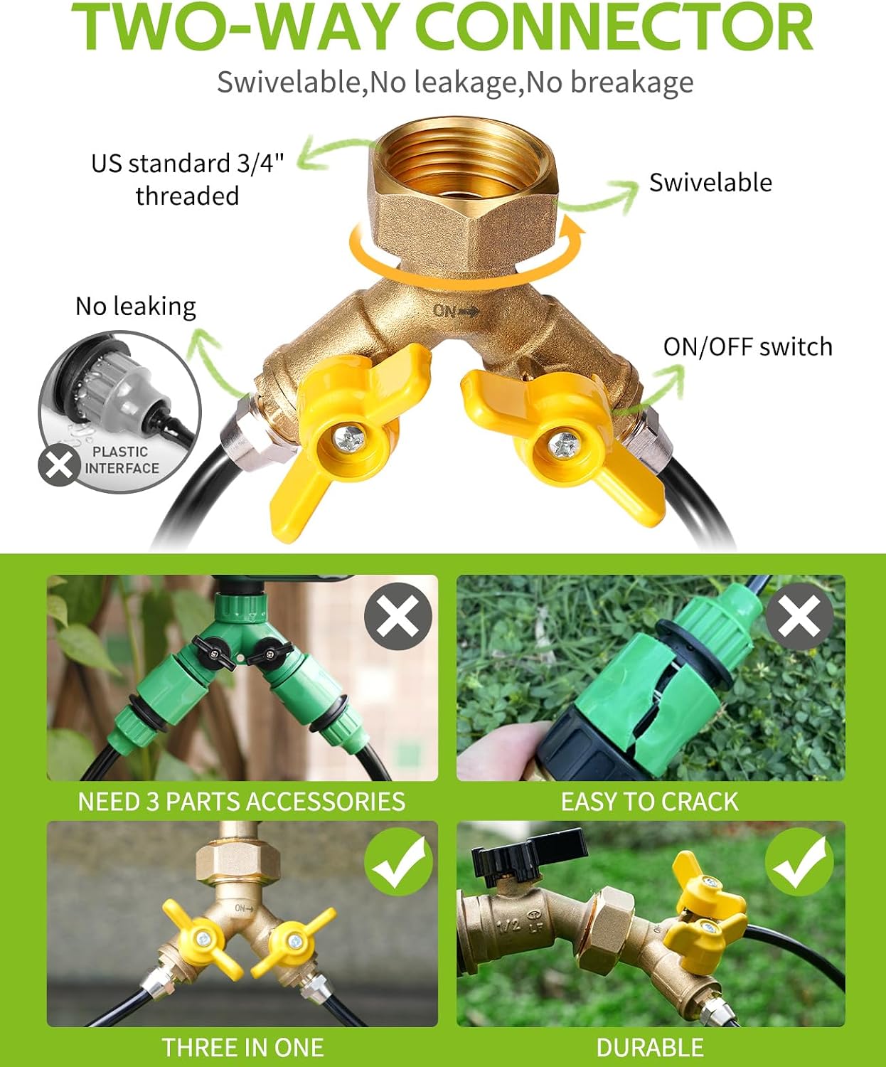 HIRALIY 100ft Drip Irrigation Kit Plant Watering System 8x5mm Blank Distribution Tubing DIY Automatic Irrigation