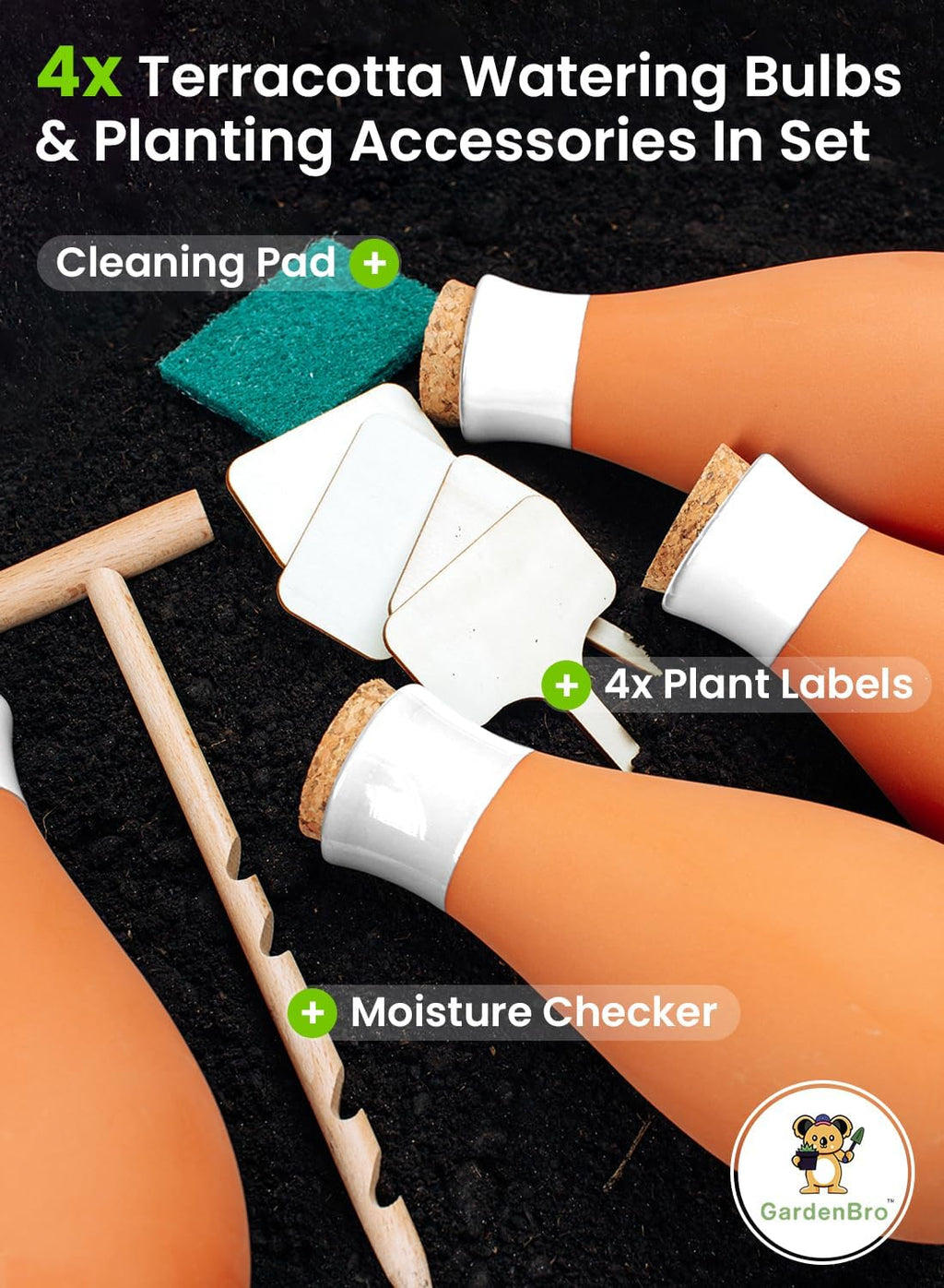 4pc Ollas Terracotta Watering Pots Large 14 Oz Self Watering Planter Insert | Olla Watering System For 1-week Easy To