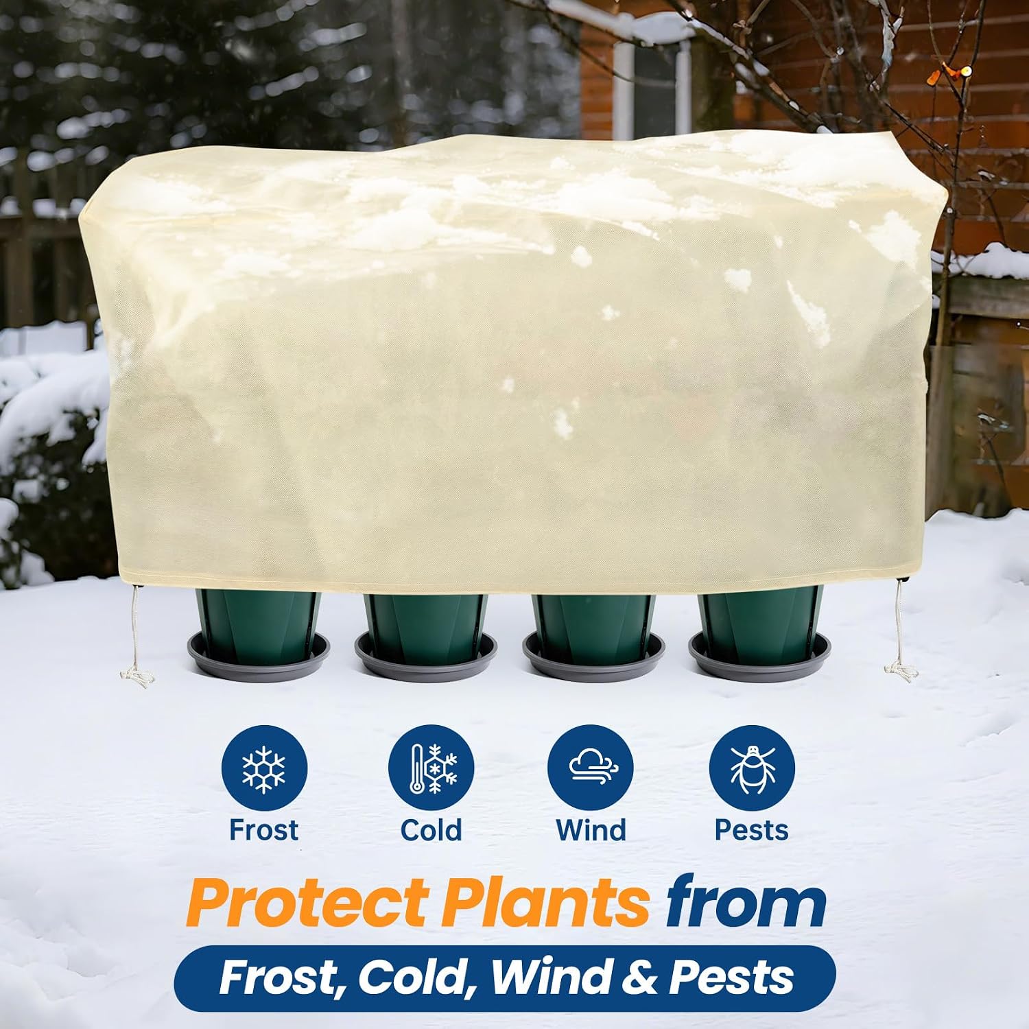 Plant Covers Freeze Protection, 2 Pack Garden Covers for Raised Bed, Frost Cloths for Outdoor Plants, Winter Protection