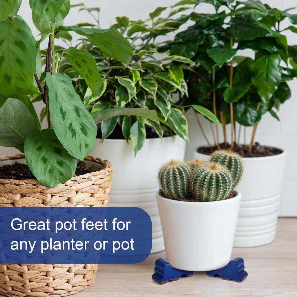 Kigeli 12 Pcs Resin Pot Feet for Outdoor Planters 3 Inch Long 1.5 Inch Tall Flower Handmade Elevator Plant Feet Frost