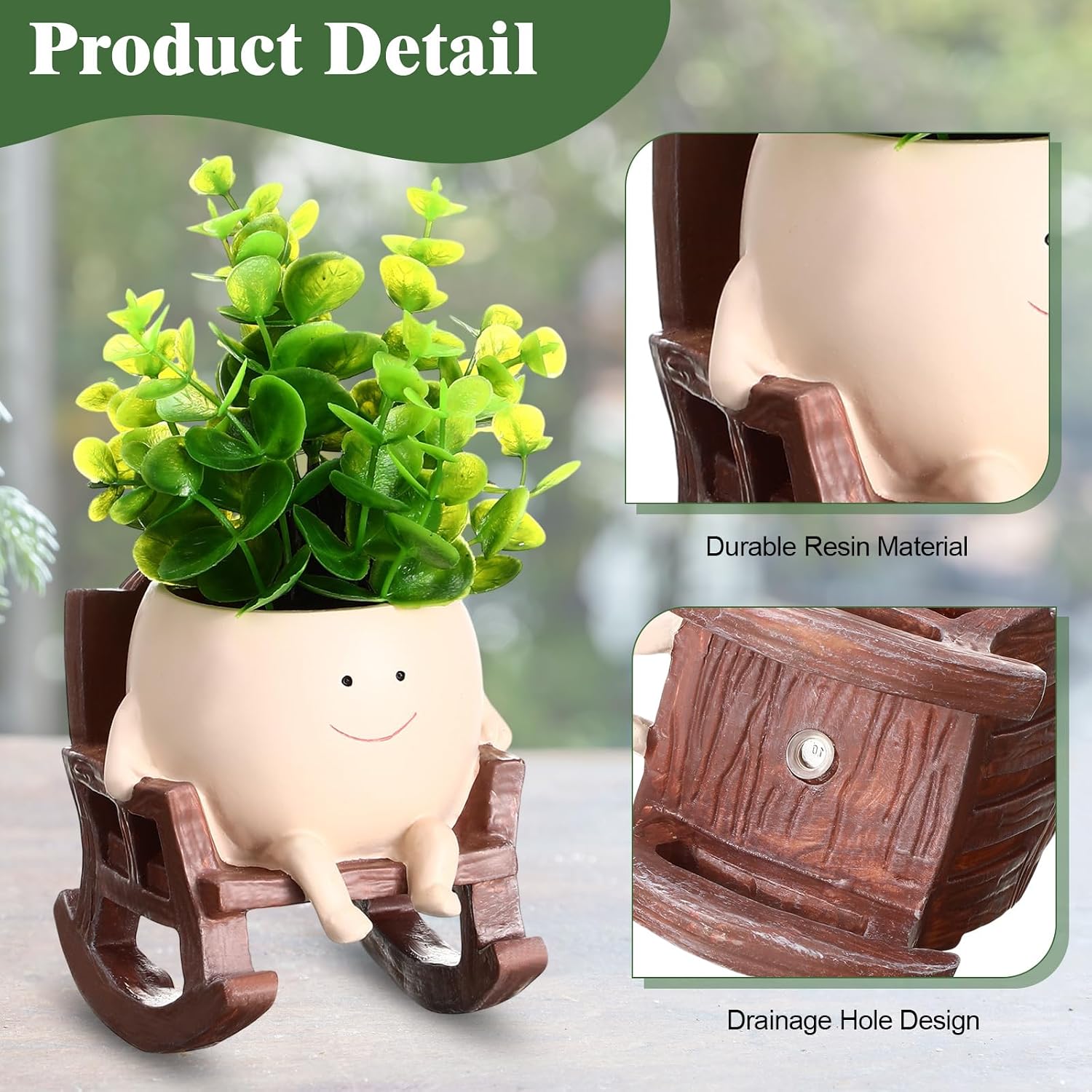 4 Pack Smile Face Planter Pot Small Hanging Swinging Planter Cute Holder for Indoor Outdoor Plants Funny Swing Gifts