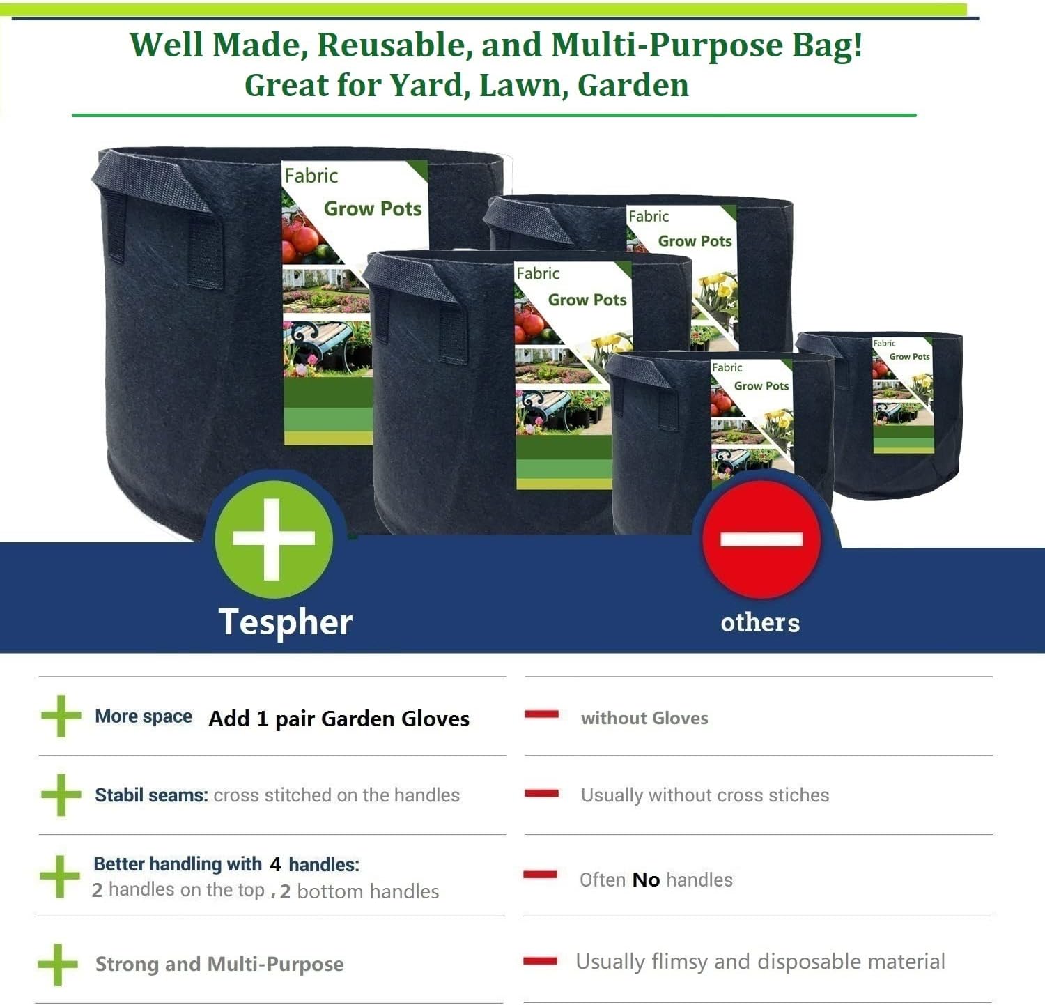 200 Gallon Big Raised Garden Bed Bag (50x24 inch) Large Plant Grow Bag for Tomato,Potato Planter,Herbs Veggies