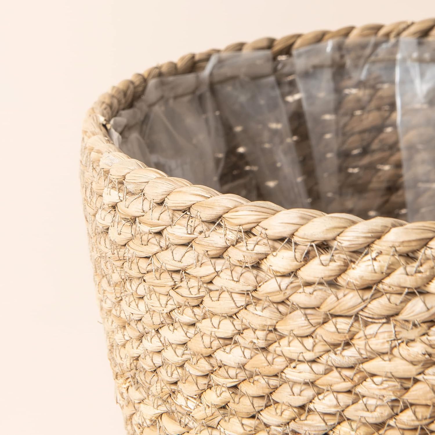 LA JOLIE MUSE Seagrass Basket Planters for Indoor Plants, Flower Pot 3 Pack | 10.2+8.7+6.7 Inch, Handwoven Natural