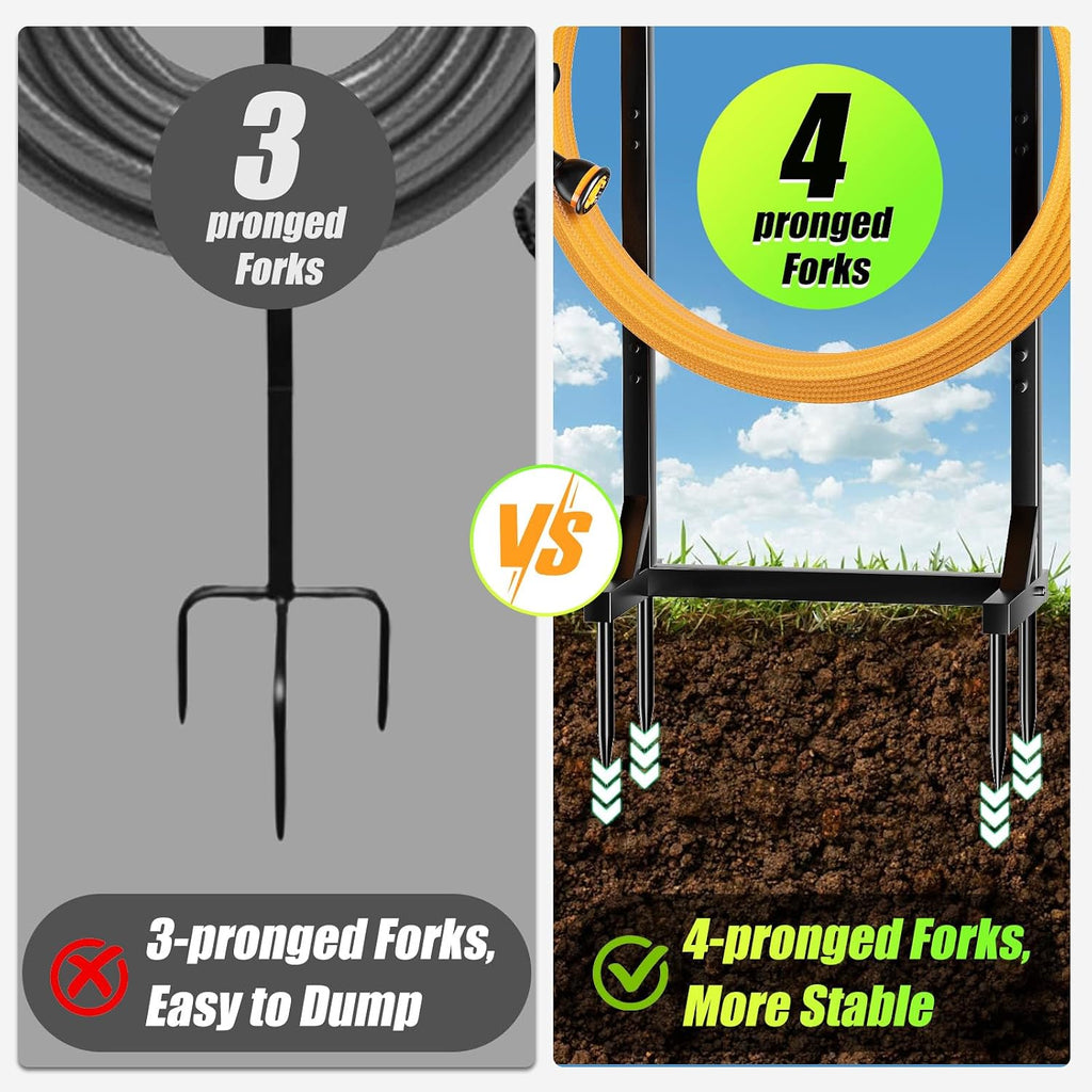 Garden Water Hose Holder for Outside | Detachable, Heavy Duty, Freestanding Hanger Stand, Hold Up to 150FT, Metal stand