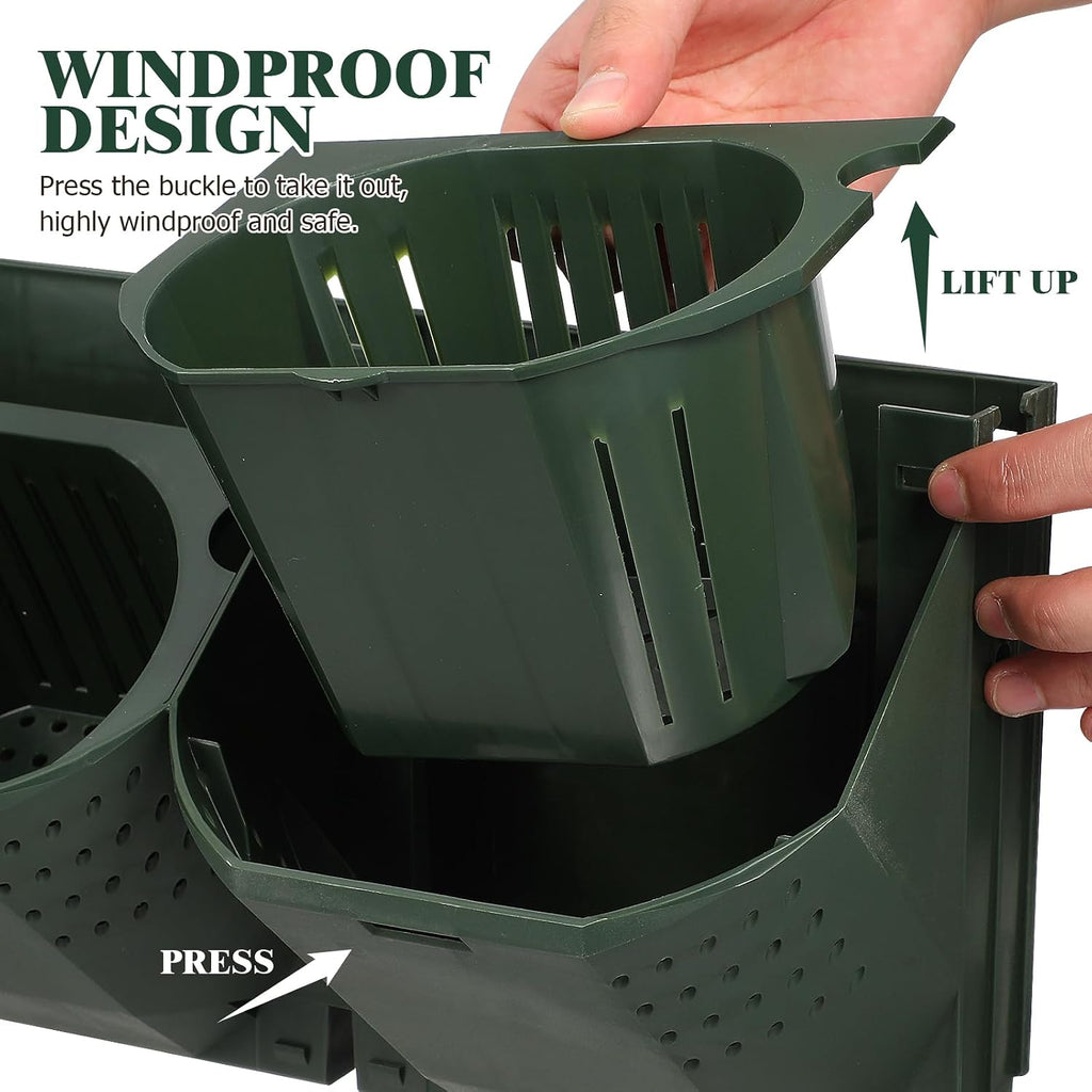 Yardwe Vertical Garden Wall Planter Stackable Plant Pot Wall Mounted Hanging Flower Pot for Balcony Garden Home Office