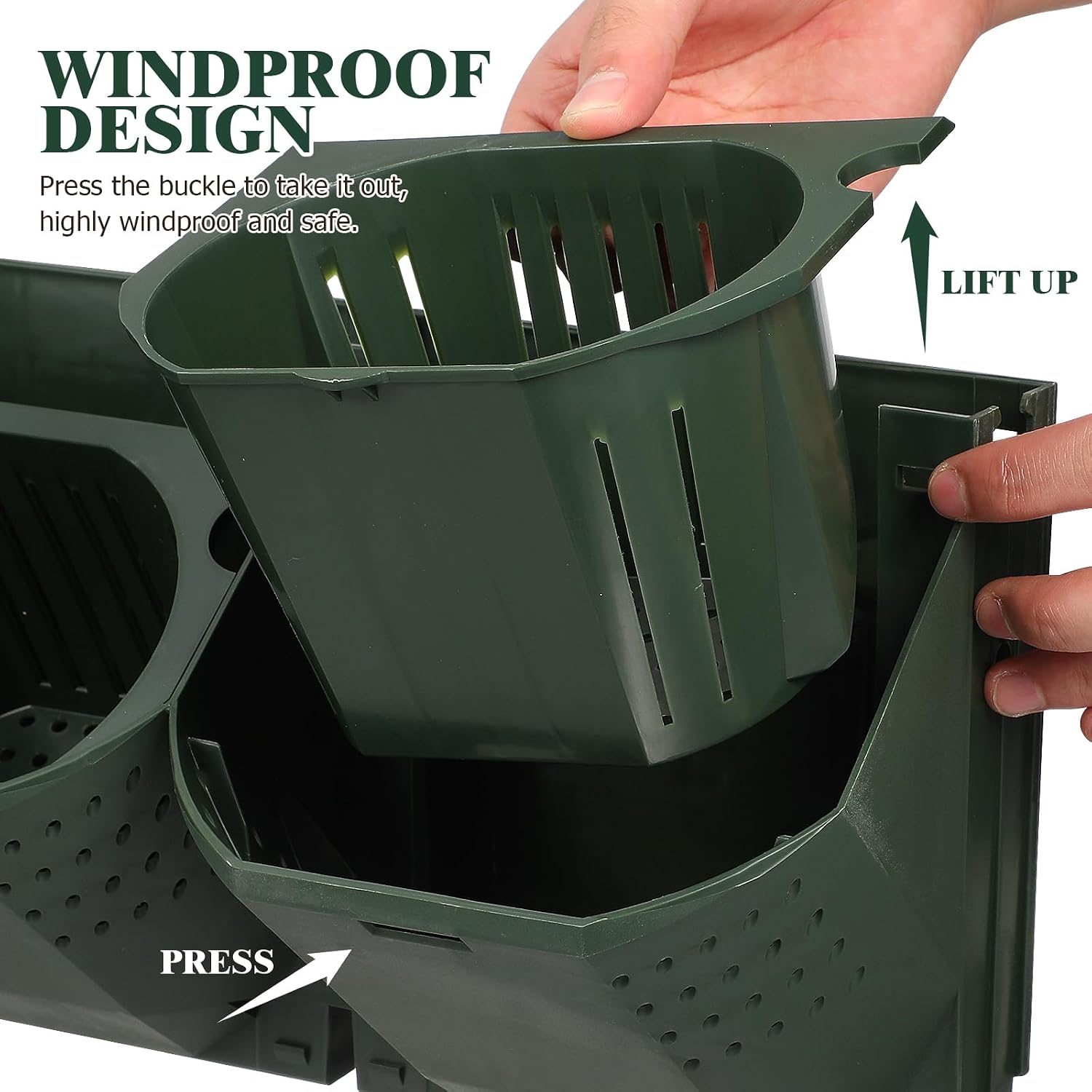 Yardwe Vertical Garden Wall Planter Stackable Plant Pot Wall Mounted Hanging Flower Pot for Balcony Garden Home Office