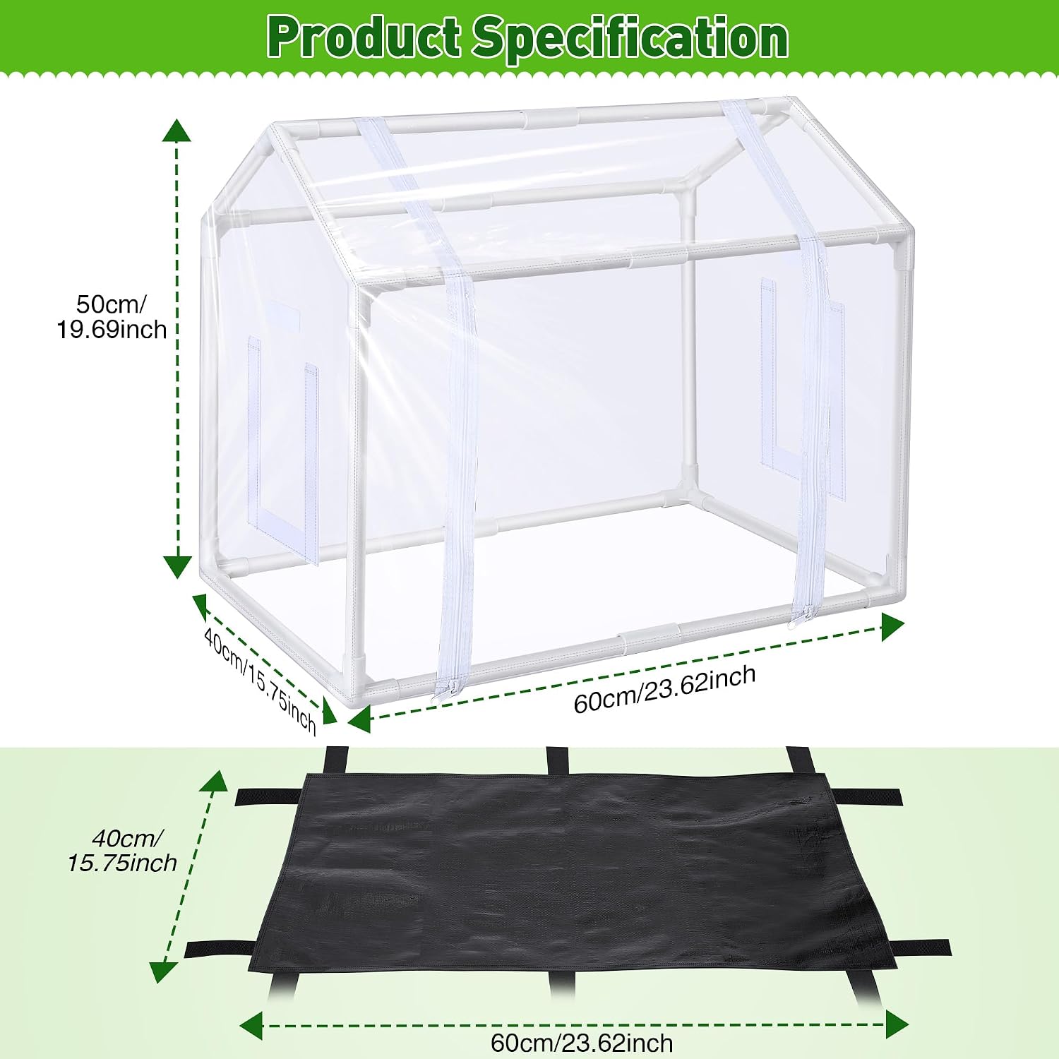 Mini Greenhouse with Potting Mat for Indoor Plant, Portable Greenhouse | Heavy Duty Portable Green House with