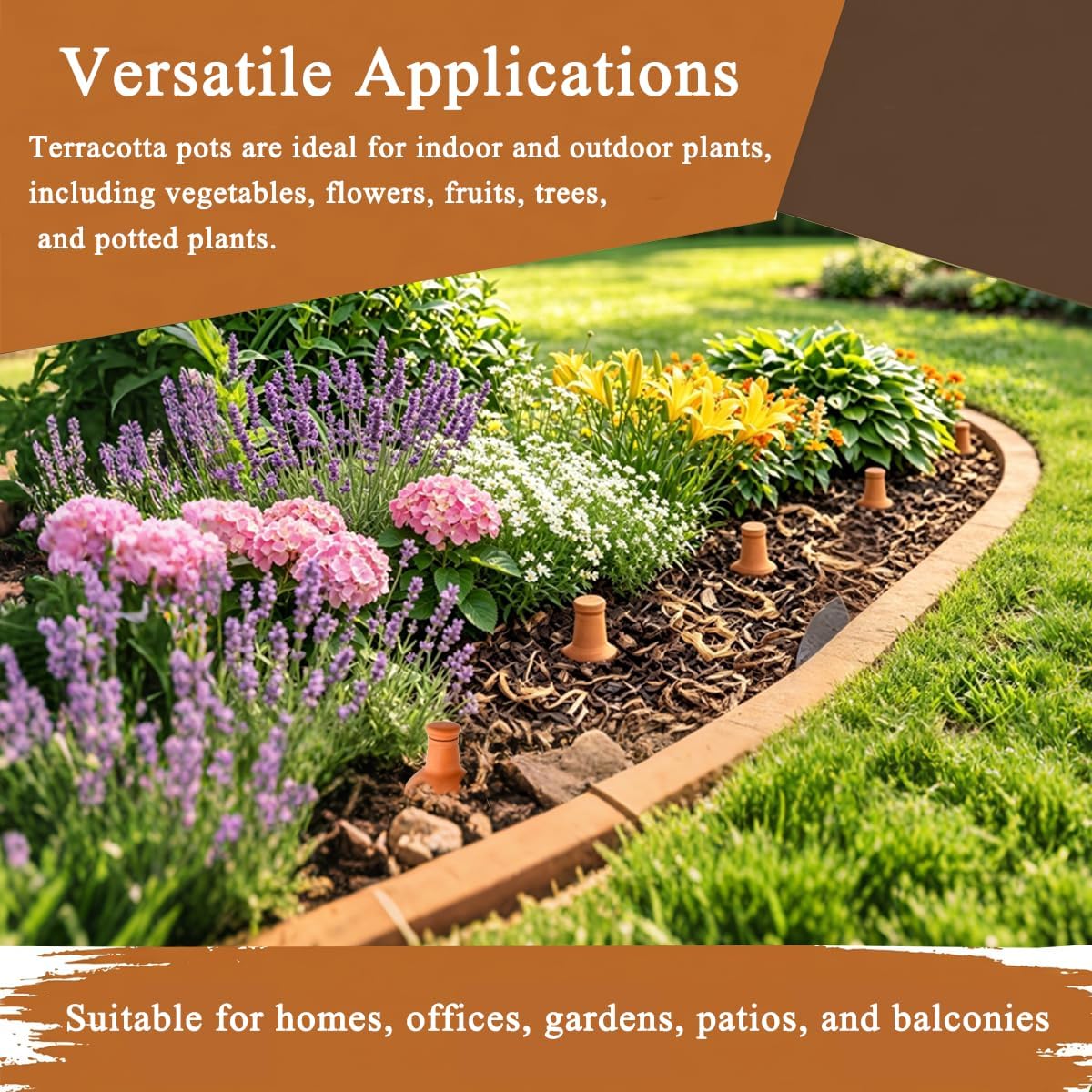 Ollas Self Watering System,Large Terracotta Watering Pots | Slow seepage reaches roots directly,auto-adjusting to soil