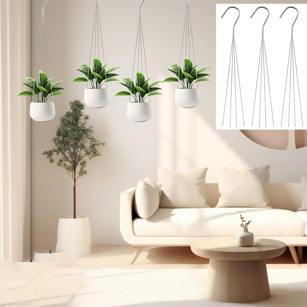 24 Inch Orchid Wire Plant Hangers for Hanging Baskets, 4-Wire | 24 Pack Wire Hangers for Plants, Replacement Hanging