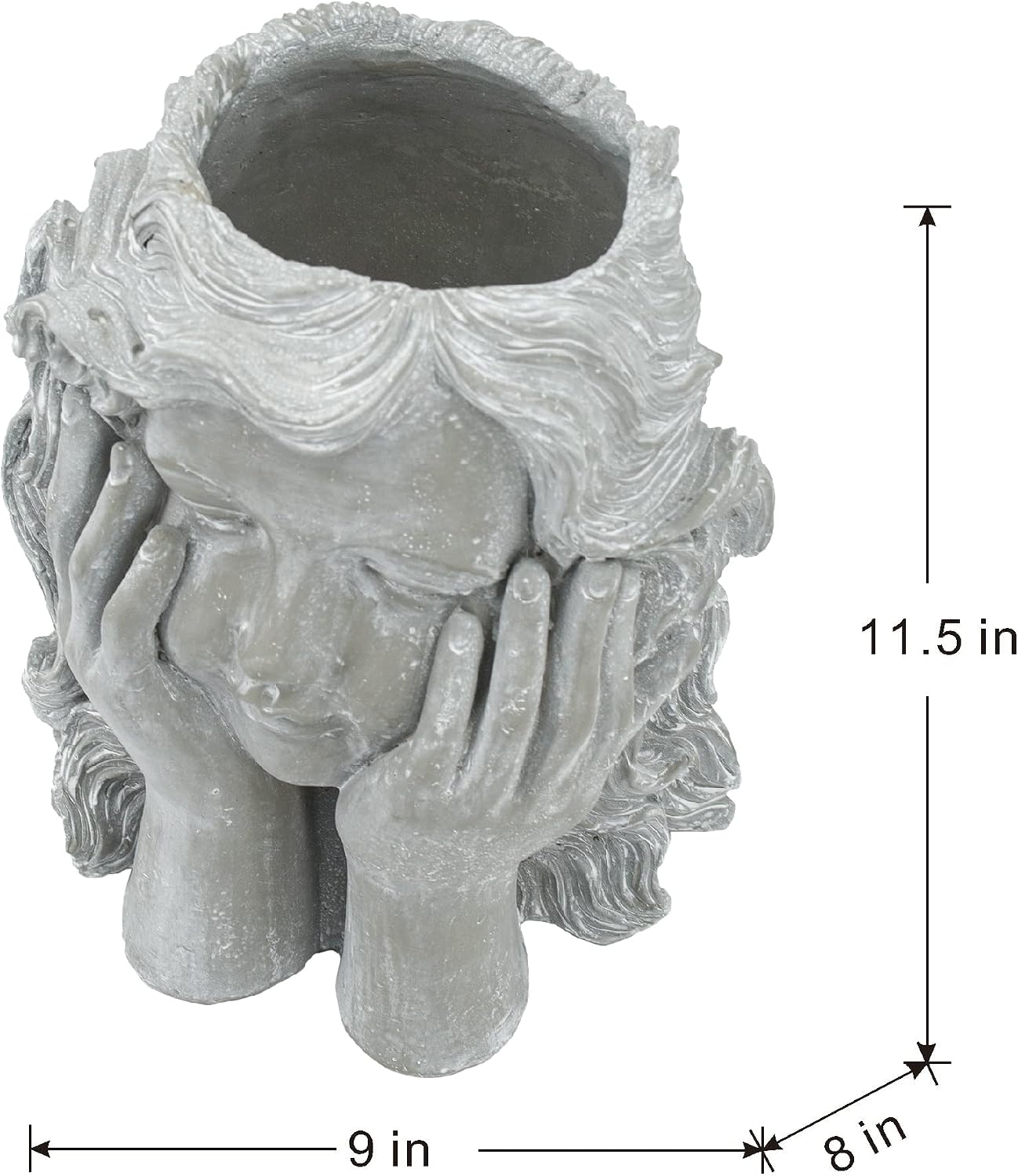 A&B Home Face Flower Pot Head Planter - Indoor Outdoor Cement Planter Flower Vase, Face Planter for Patio Garden Yard
