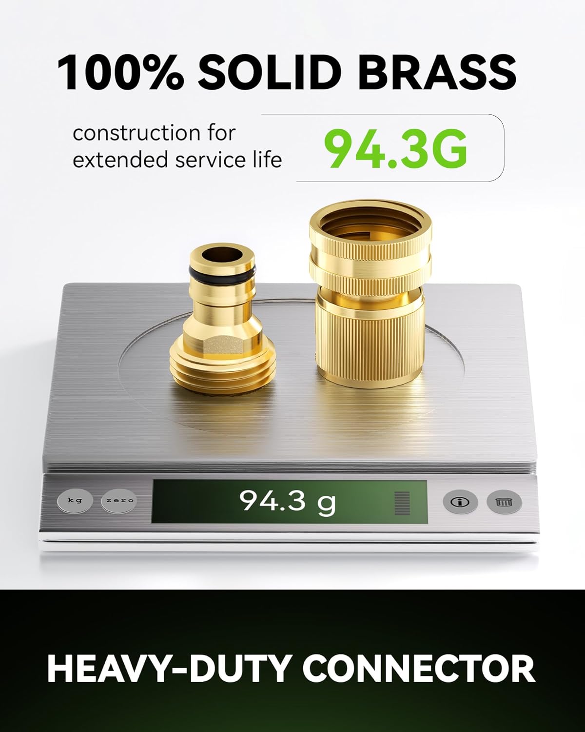 RainPoint Quick Connect Hose Fittings 3/4" GHT - Solid Brass Garden Hose Connectors, No-Leak Design & Universal Fit for