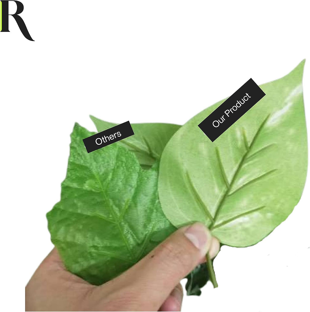 Retrograde 32" Fake Plant, Silk Faux Pothos Ivy Plant (Light Green) | Removable Pot Included, Realistic Silk Fake
