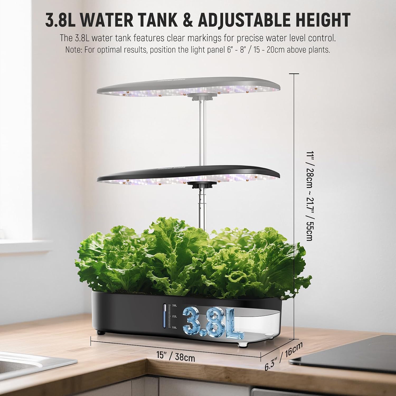 NEEWER Basics Hydroponics Growing System Kit with LED Plant Light/3 Growing Modes/12 Pods/Timer/LCD/Smart Quiet Pump