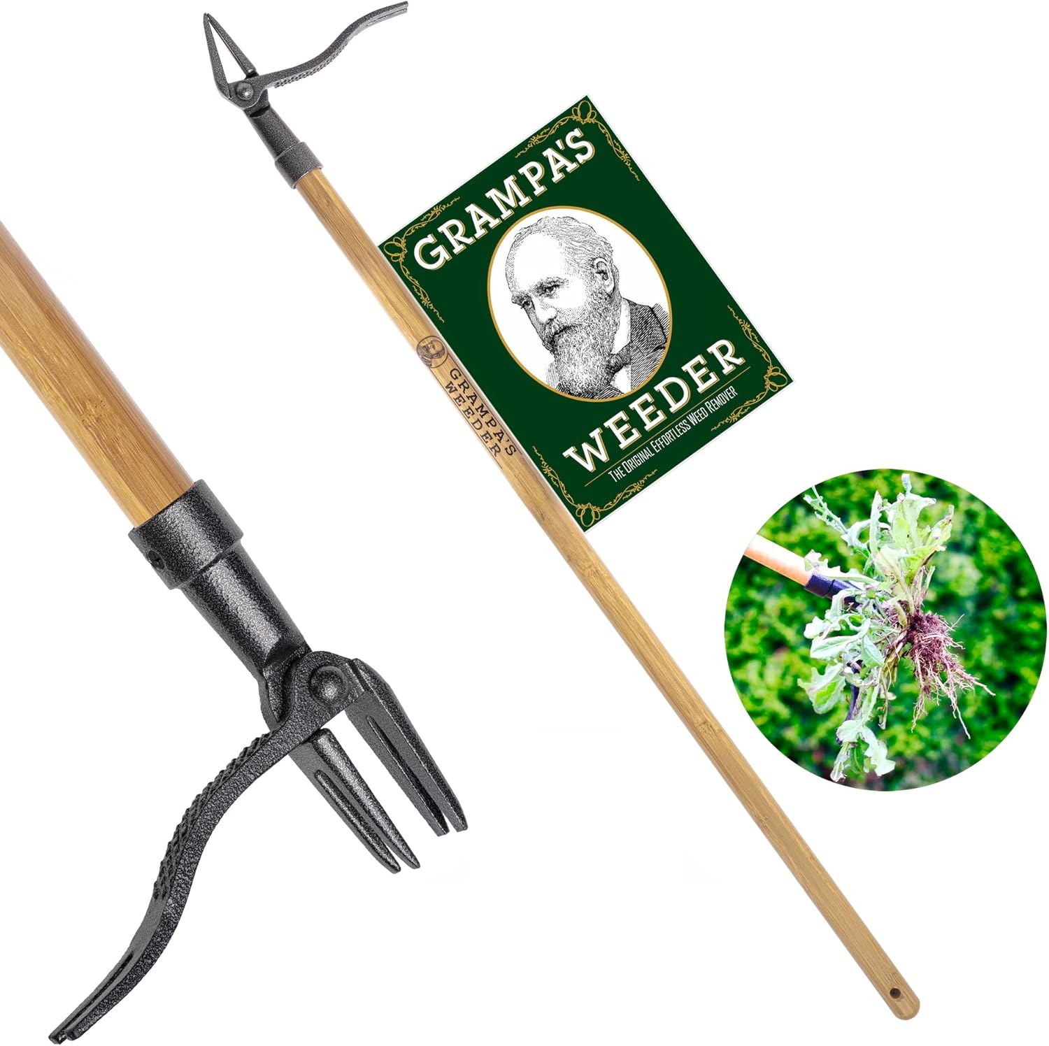 Grampa's Weeder + Grampa's Hand Hook - Original Weeder + Hand Cultivator | Heavy-Duty Steel • Breaks Up Hard Soil •