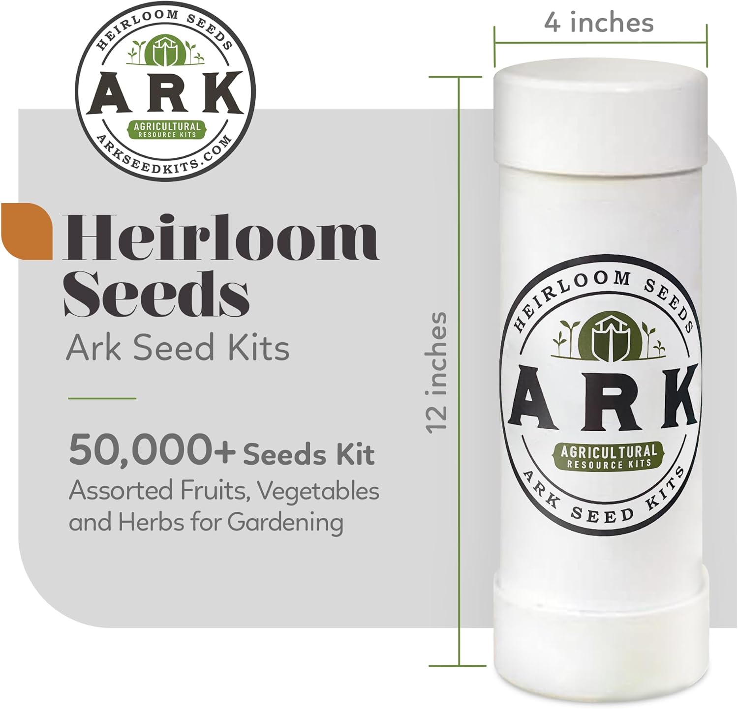 Organic Heirloom Seed Kit - 70+ Varieties, 50,000+ Seeds - Diverse Fruits, Vegetables, & Herbs for Gardening- Includes