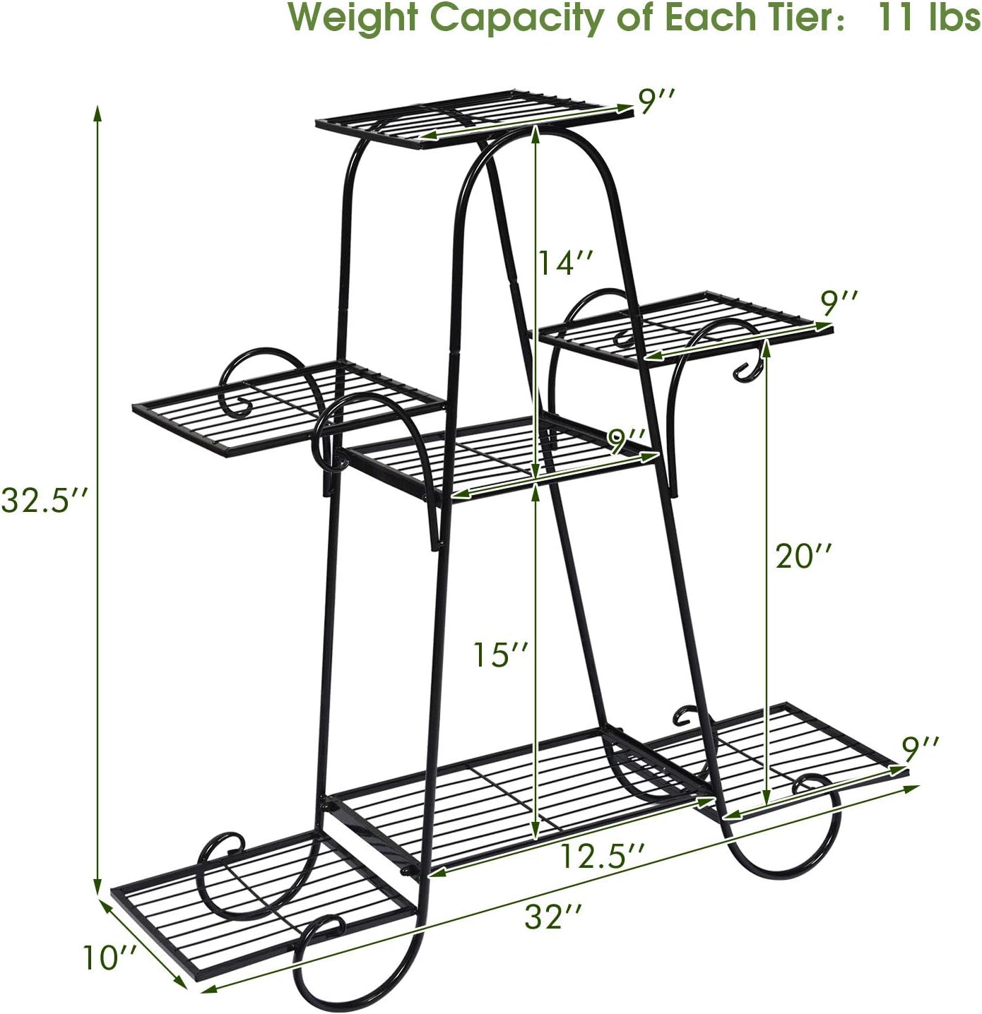S AFSTAR 7 Tier Plant Stand, Parisian Style Garden Cart Stand, Multi-layer Mental Plant Stand, Plant Flower Pot Display