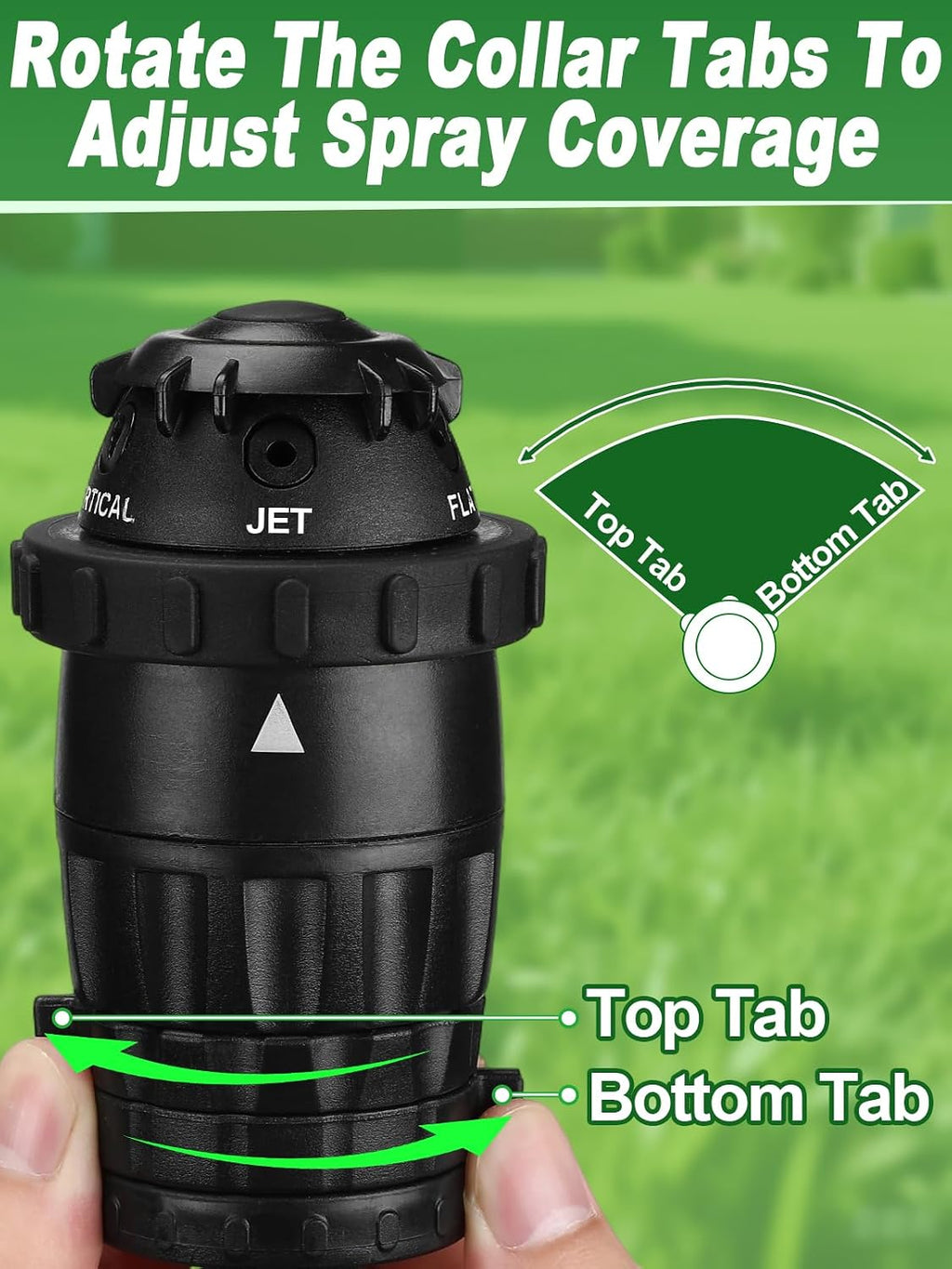 Acostop Sprinklers for Yard with Sturdy Zinc Alloy Base | Adjustable Spray Coverage & 5 Spray Patterns Lawn Sprinkler